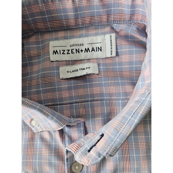 Mizzen+Main Leeward Performance Stretch Men's XL Trim Fit Dress Shirt - Picture 4 of 6